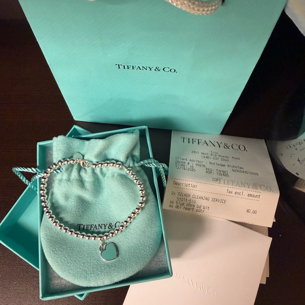 Tiffany & Co Return To Tiffany Blue Heart Tag Bead Bracelet